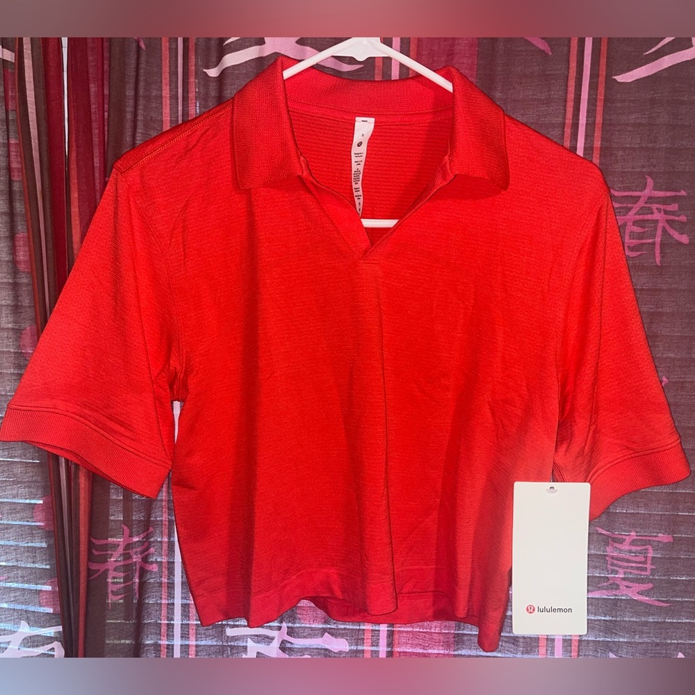NWT Size 6 lululemon Swiftly Tech Relaxed-Fit Polo HTHT/RDGL